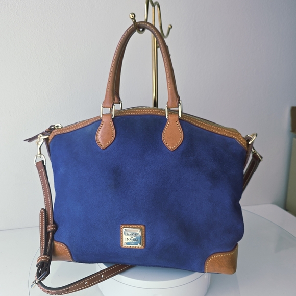 Dooney Bourke Dome Suede Satchel Cobalt Blue - Picture 1 of 12